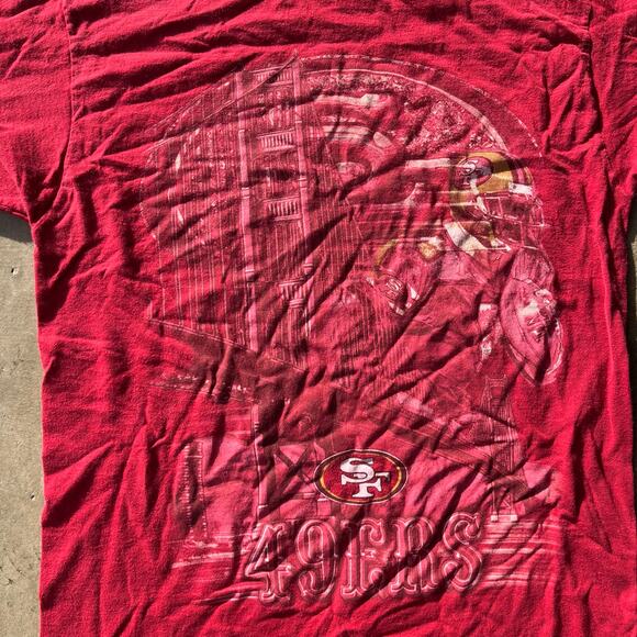 VINTAGE SAN FRANCISCO 49ERS PRO PLAYER T-SHIRT RED MEDIUM - Picture 3 of 5